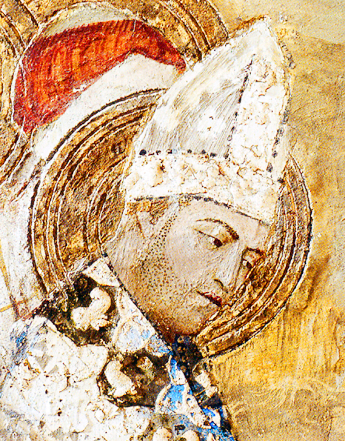 Dettaglio dell'affresco di Clemente VI nella cappella di San Marziale ad Avignone, opera di Matteo Giovannetti